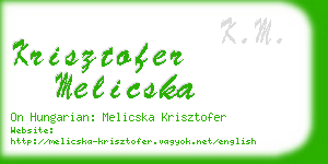 krisztofer melicska business card